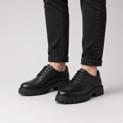 Derby Semelle Crantée Noir