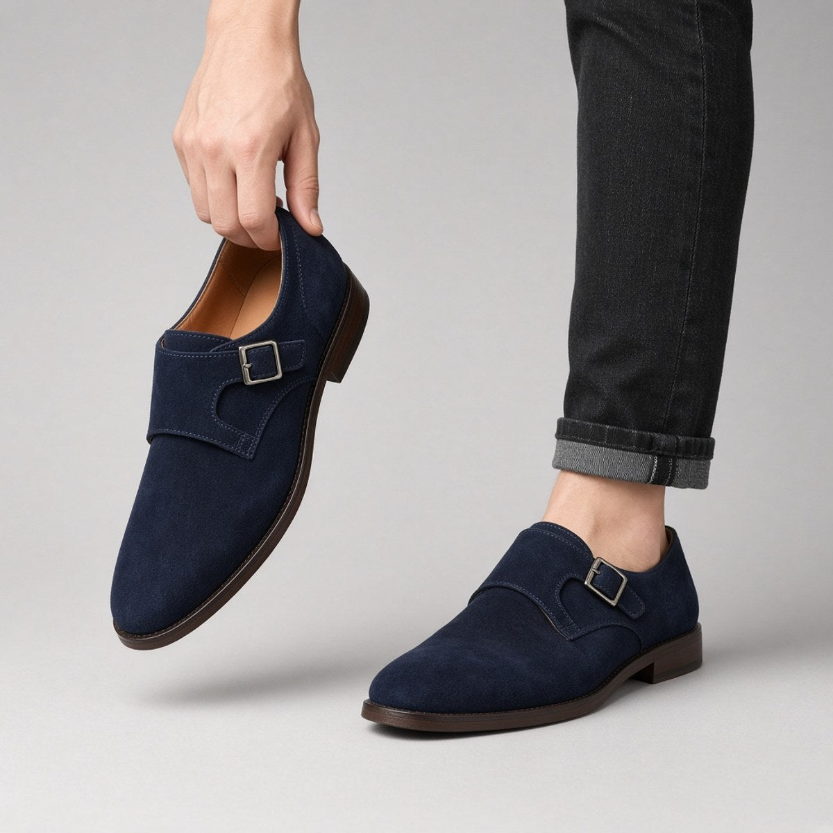 Boucle Simple Daim Marine