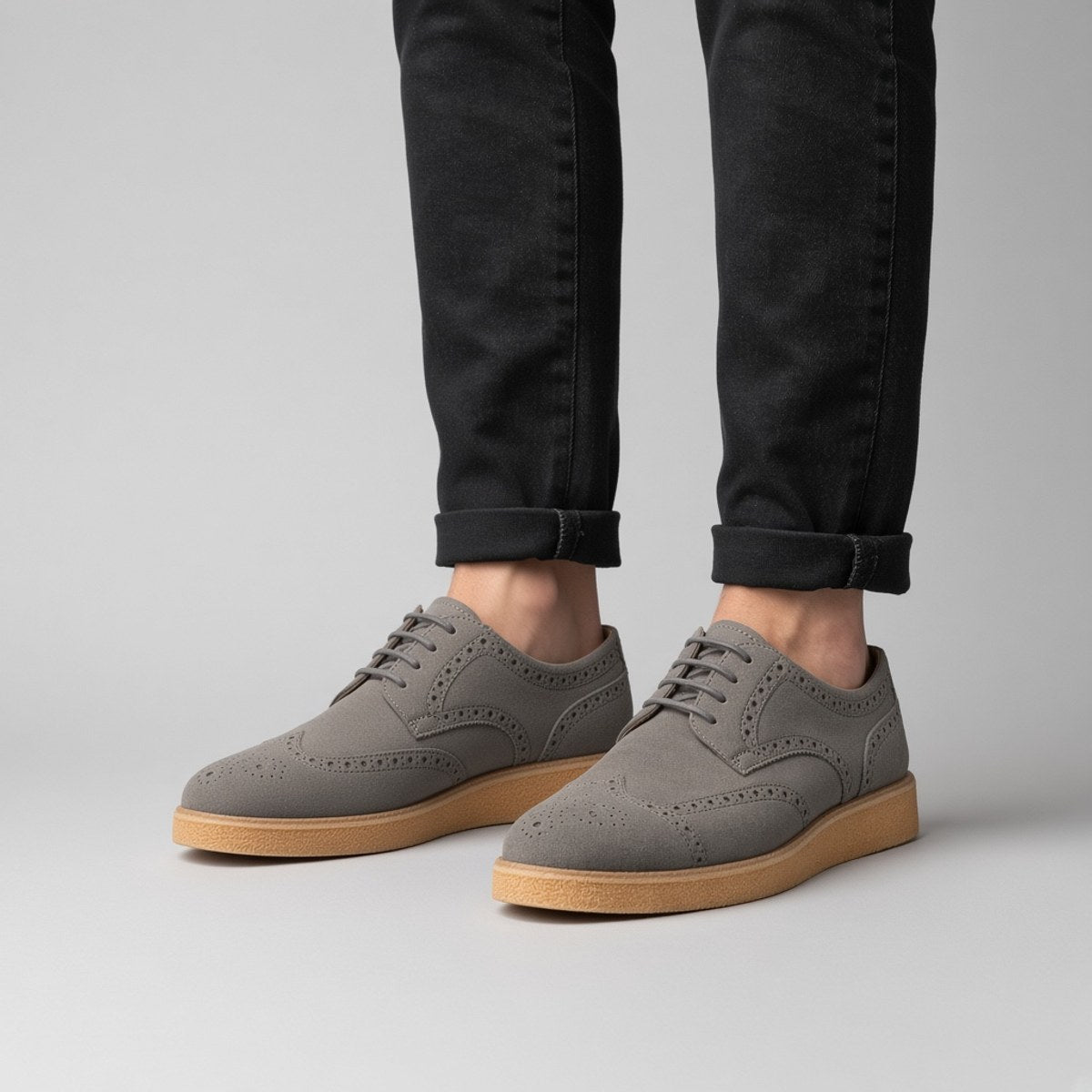 Derby Brogue Daim Gris