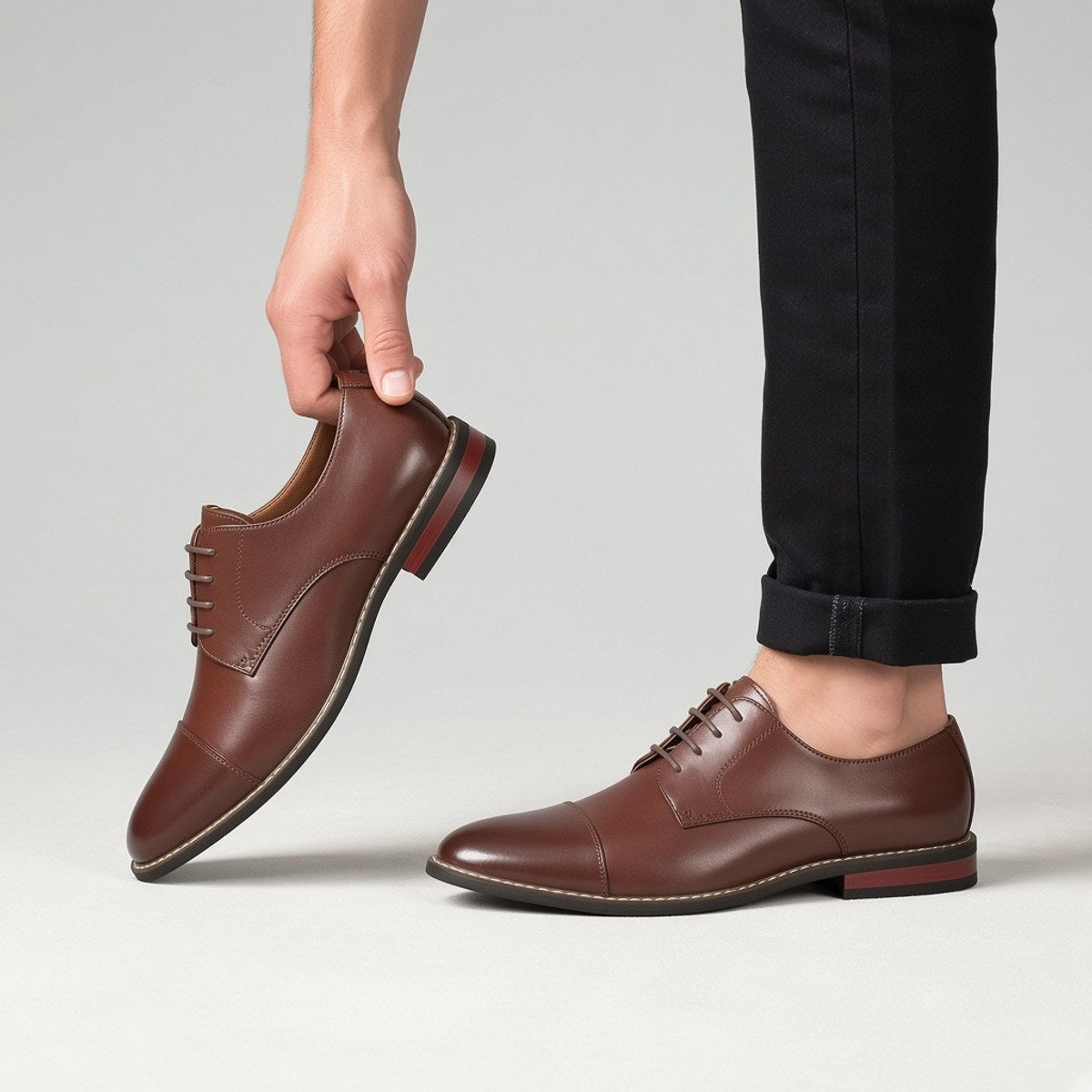 Derby Cap-Toe Cognac
