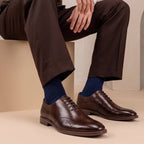 Richelieu brogue en cuir chocolat