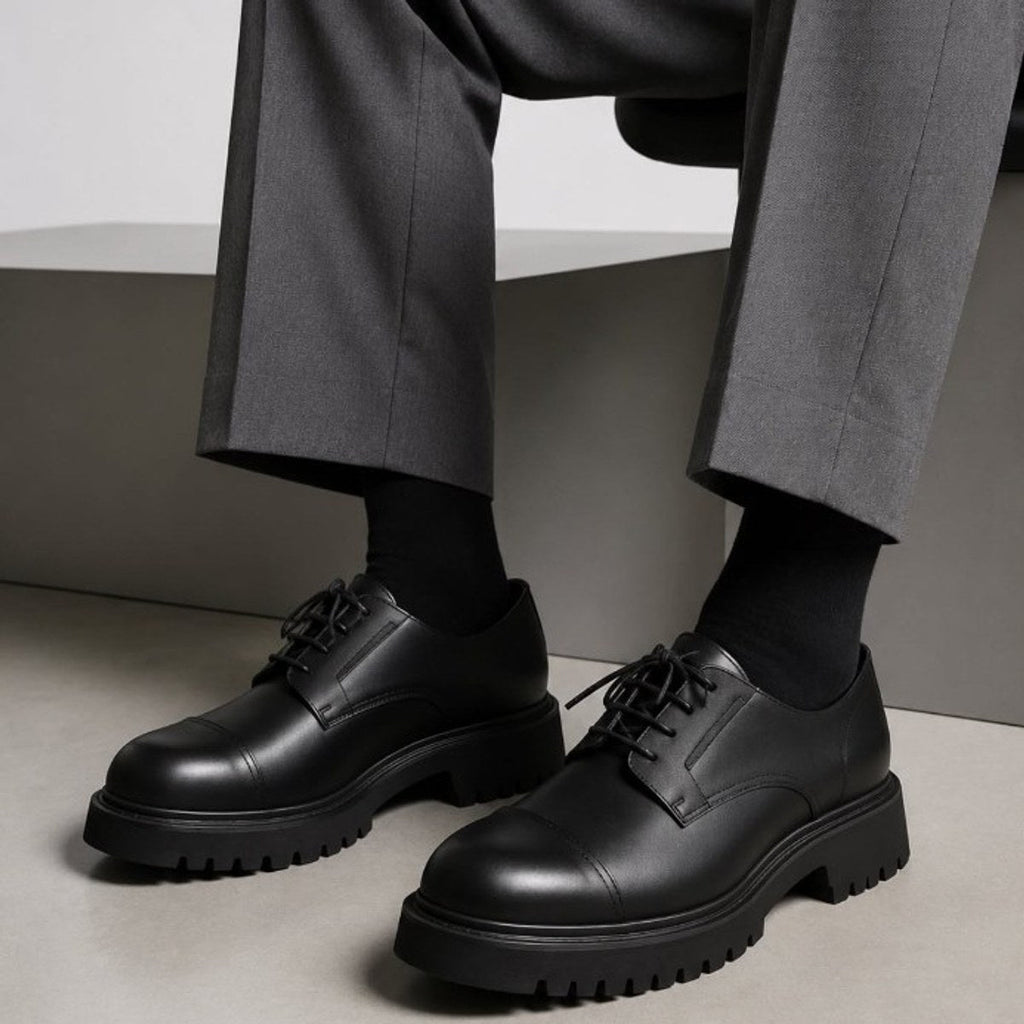 Derby noir semelle crantée