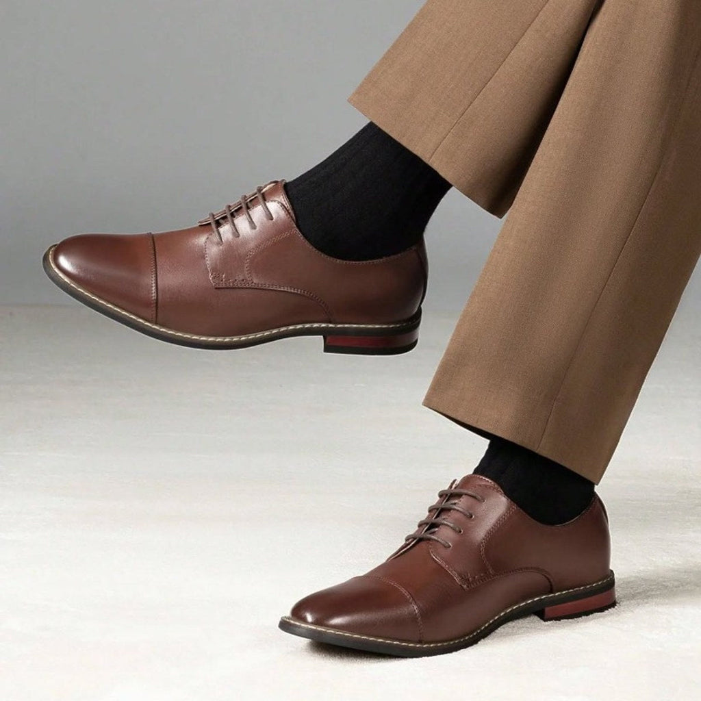 Derby cap-toe cognac