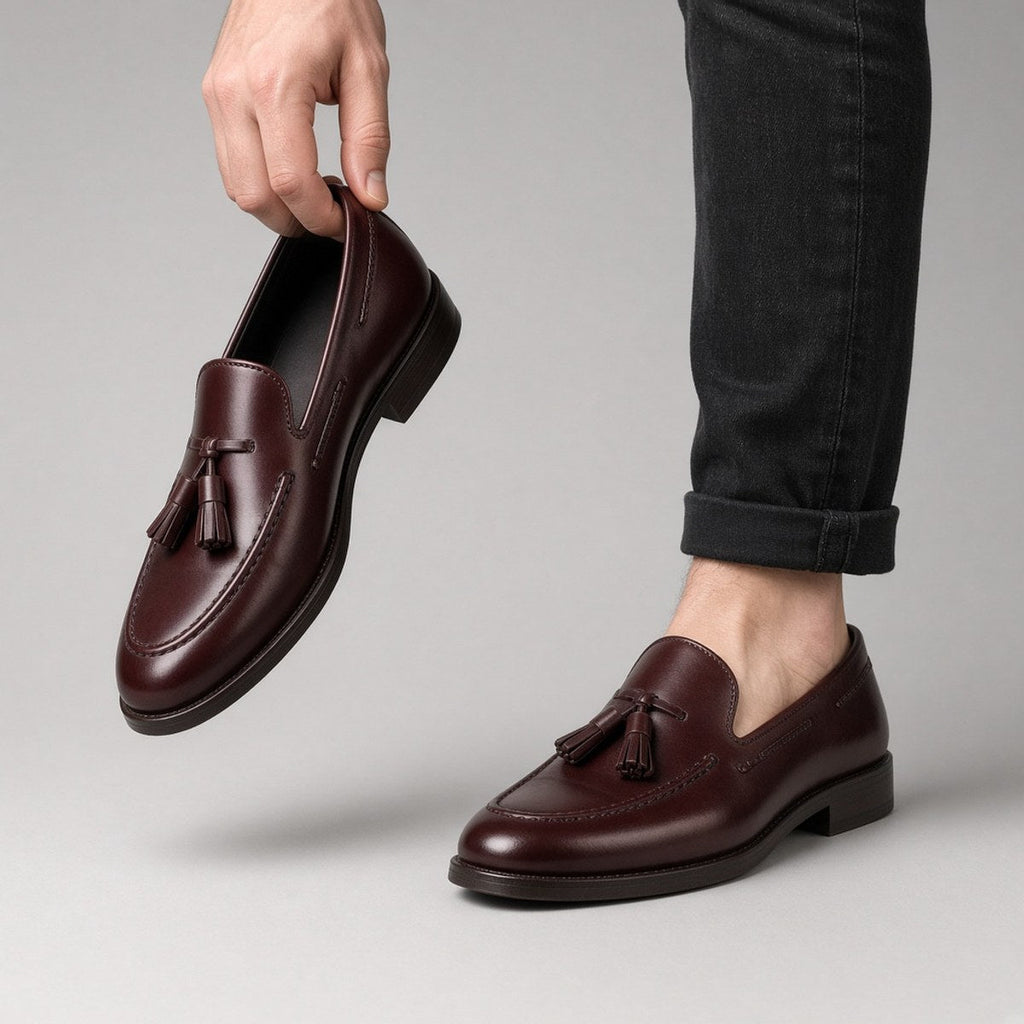 Mocassin à Glands Bordeaux