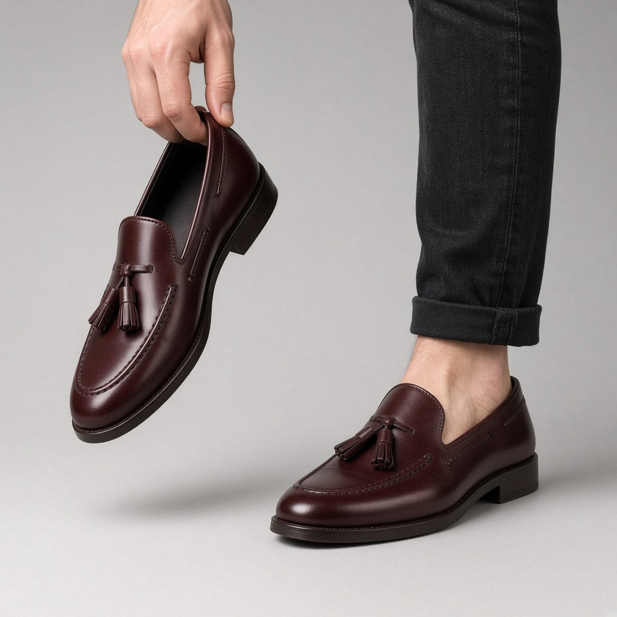Mocassin à Glands Bordeaux