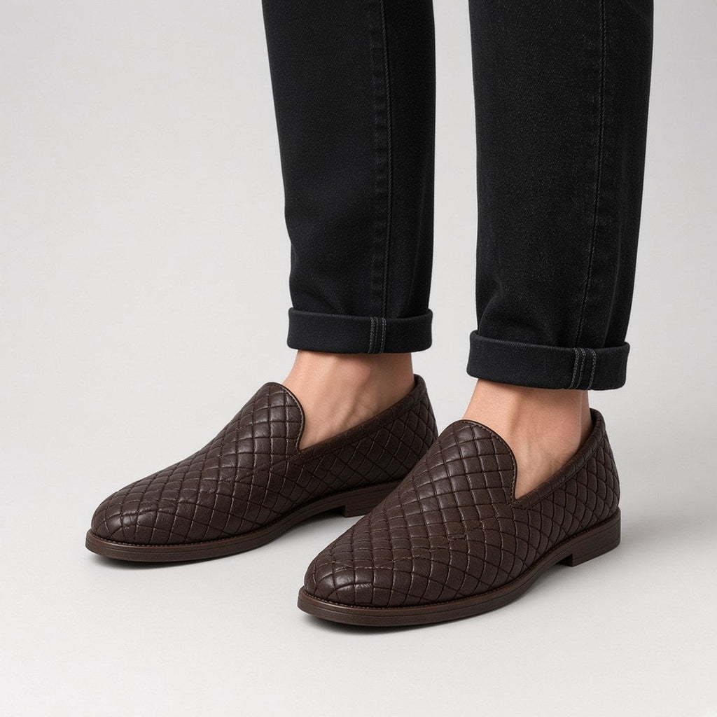 Mocassin Tressé Marron