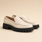 Penny Loafer Crème Semelle Crantée
