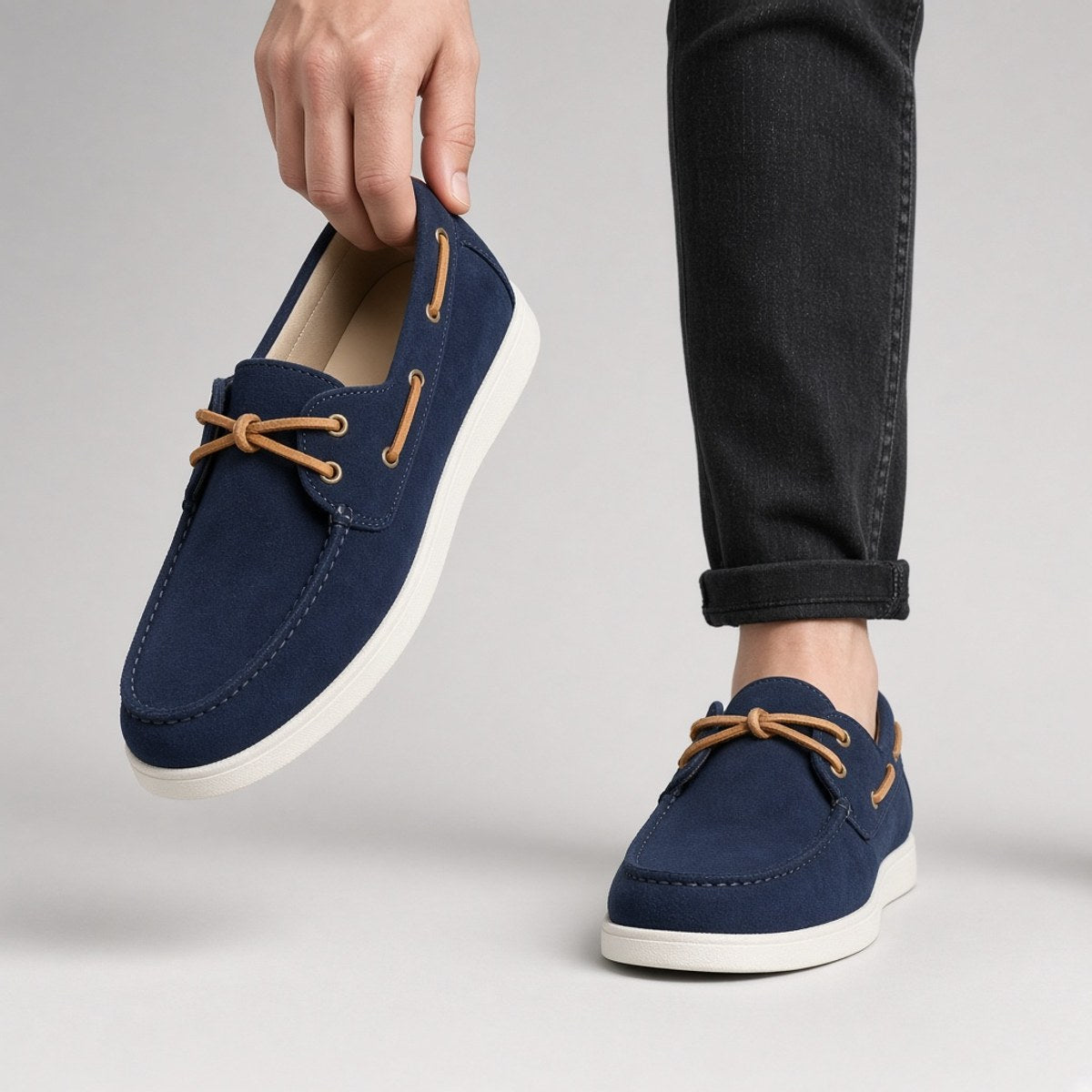 Chaussure Bateau Daim Marine