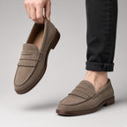 Mocassin Frangé Daim Taupe