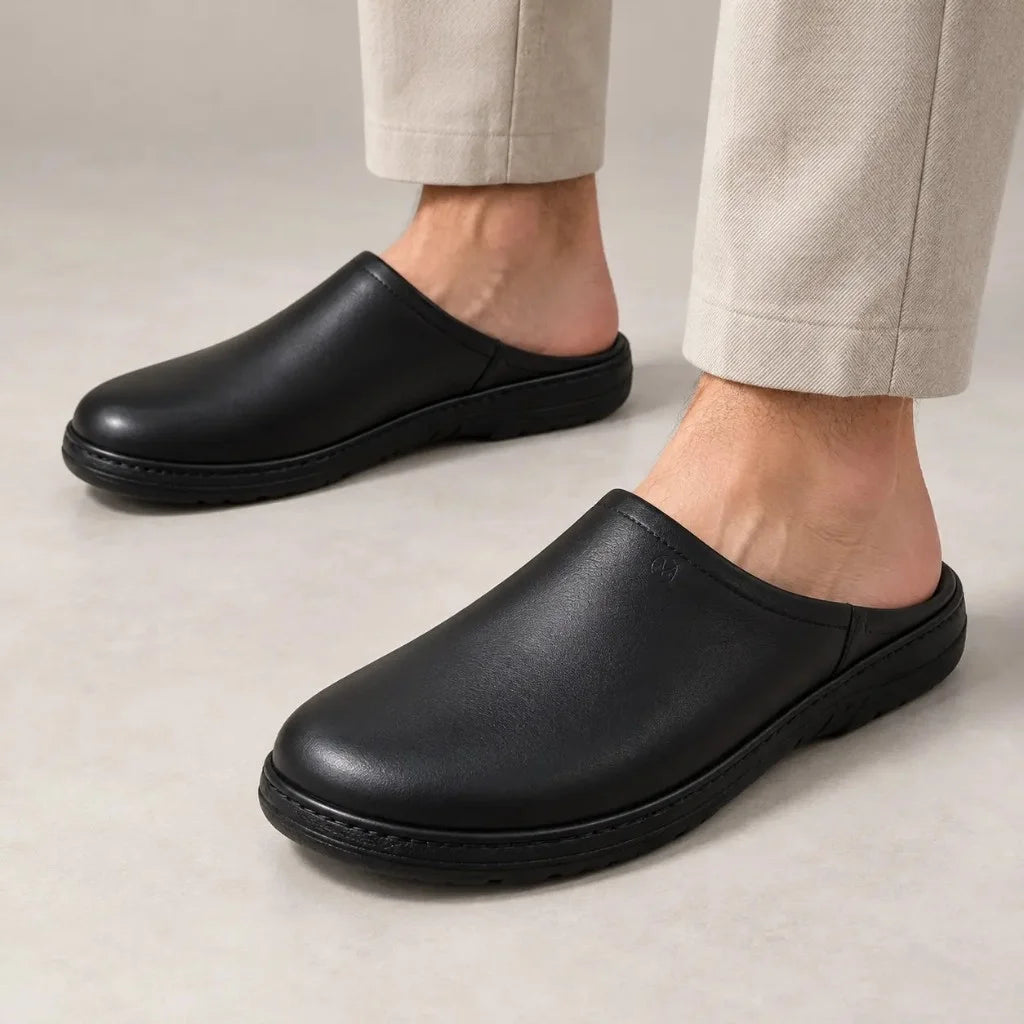 Sabot Classique Confort Homme Noir Lisse
