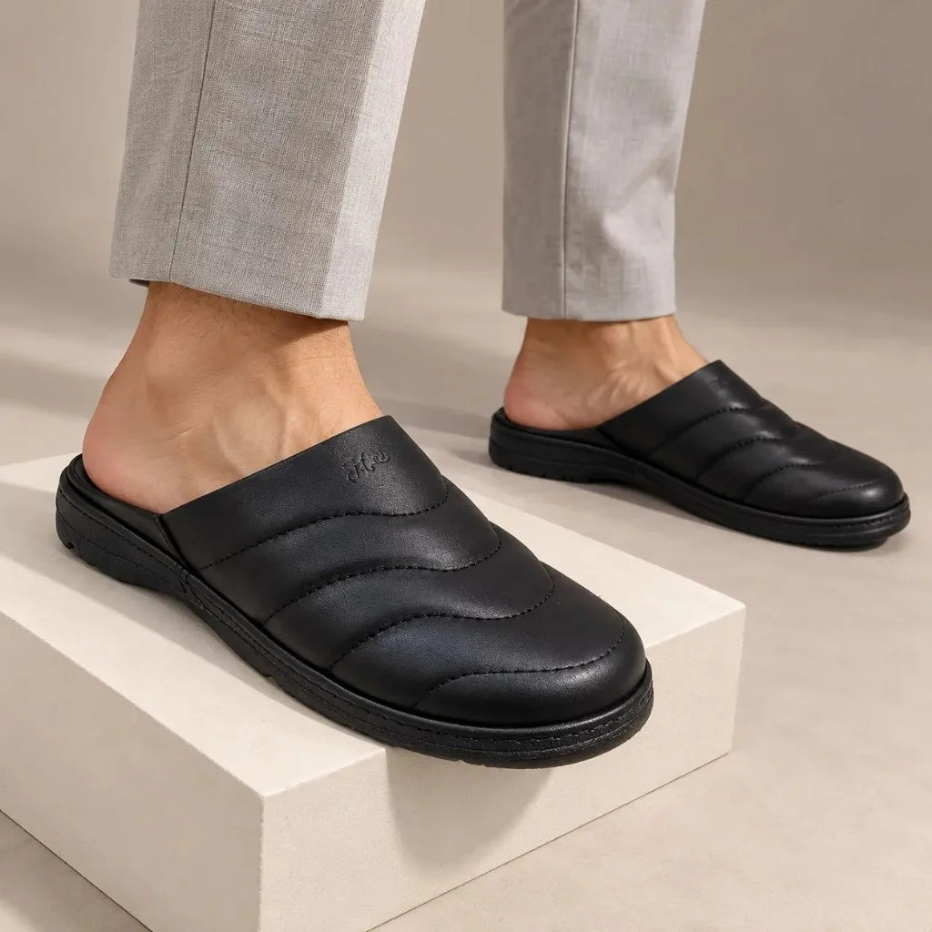 Sabot Classique Confort Homme Noir Matelassé