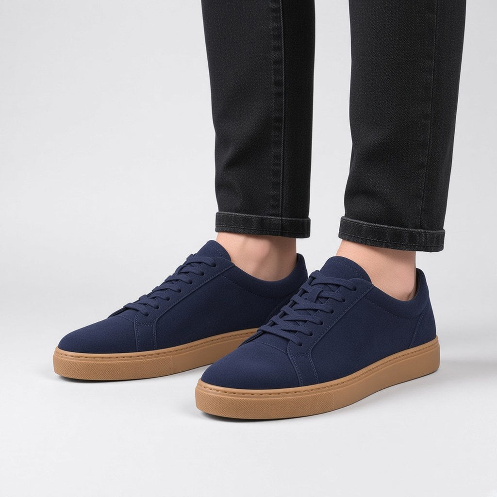 Sneaker Daim Marine Semelle Gomme