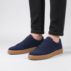 Sneaker Daim Marine Semelle Gomme