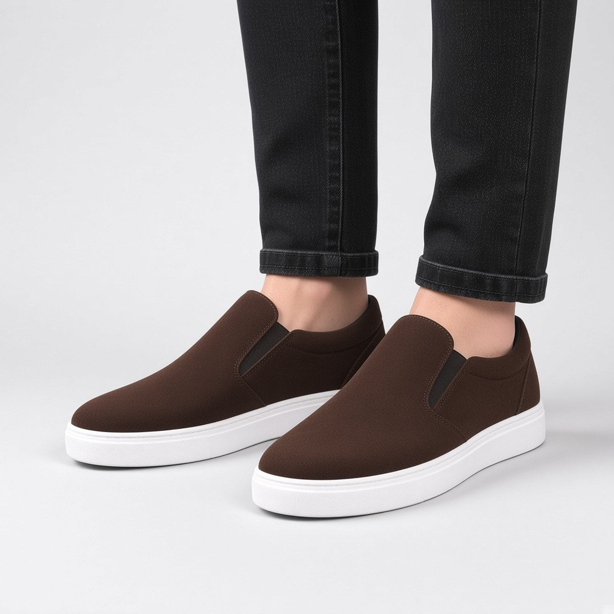 Slip-On Daim Marron
